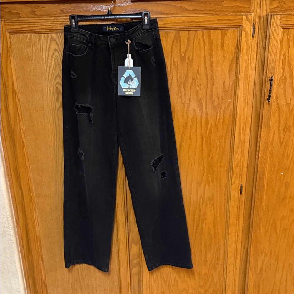 Indigo Rein High-Rise Distressed Black Jeans
